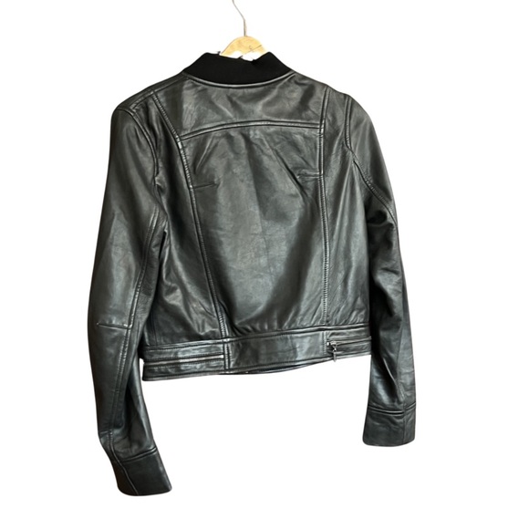 BNWT Marciano black leather bomber size small - Picture 2 of 8